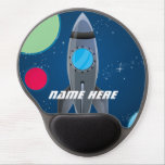 Personalized Outer Space Rocket Ship Gel Mouse Pad