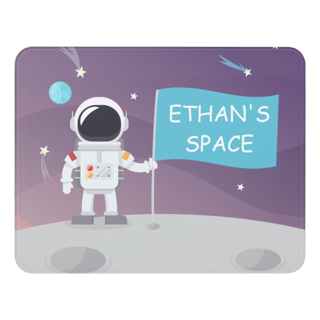 Personalized Outer Space Room Sign (Contemporary Front)