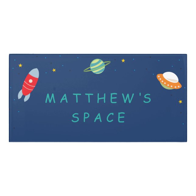 Personalized Outer Space Room Sign (Classic Front)