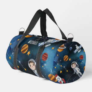 Personalized Outer Space Shuttle and Astronaut Duffle Bag