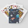 Personalized Outer Space Shuttle Moon Stars Playing Cards