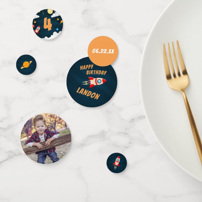 Personalized Outer Space Theme Birthday Party Confetti (Group)