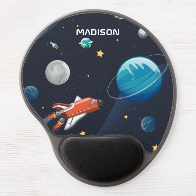 Personalized Outer Space Travel Galaxy  Gel Mouse Pad (Front)