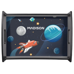 Personalized Outer Space Travel Galaxy Serving Tray