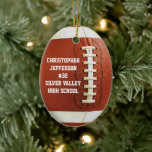 Personalized Oval Football Sports Ornament