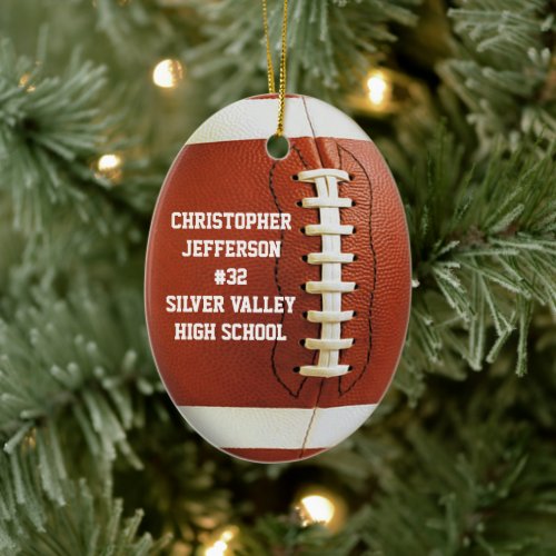 Personalized Oval Football Sports Ornament