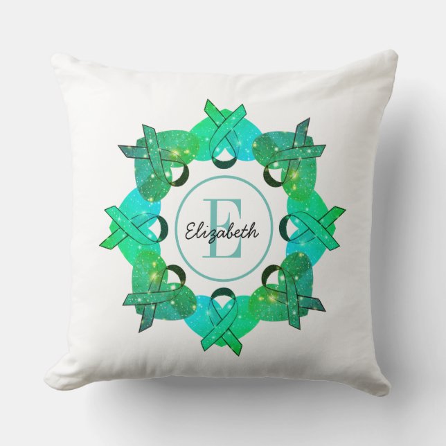 Personalized Ovarian Cancer Awareness Pillow (Front)