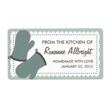 Personalized Oven Mitts Canning Label by koncepts at Zazzle