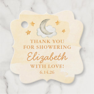 Personalized Over the Moon Baby Shower Favor Tags
