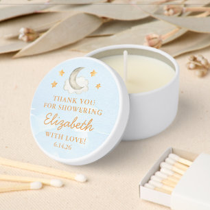 Personalized Over the Moon Baby Shower Mini Candle Favors