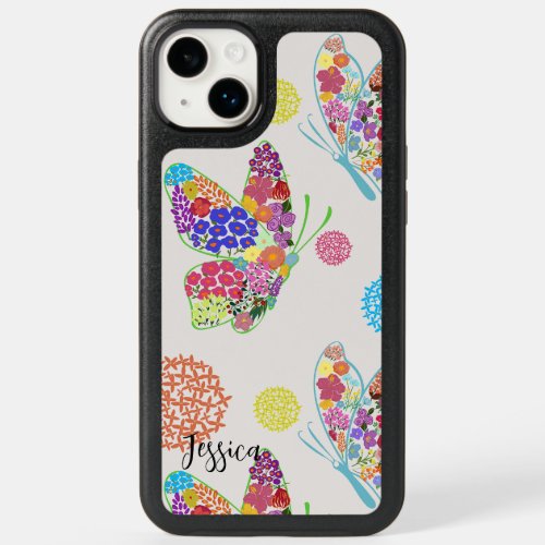 PersonalizedOverload Floral Butterflies OtterBox iPhone 14 Plus Case