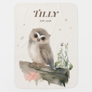 Personalized Owl Baby Blanket