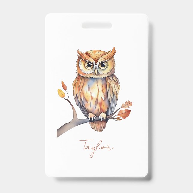 Personalized Owl Badge (Front)
