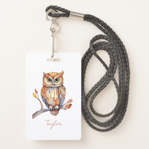 Personalized Owl Badge