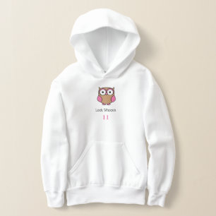 Personalized Owl Birthday Pink Look Whooo's Age Hoodie