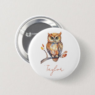 Personalized Owl Button