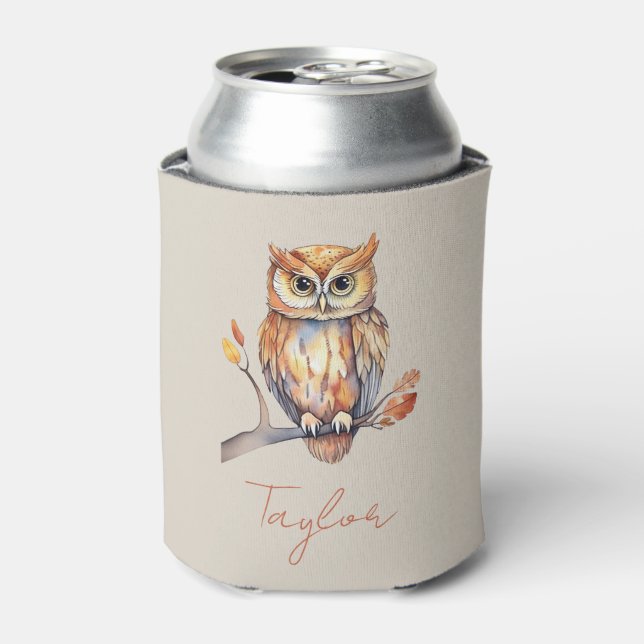 Personalized Owl Can Cooler (Can Front)