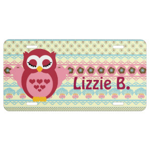 Personalized Owl Car Tag License Plate
