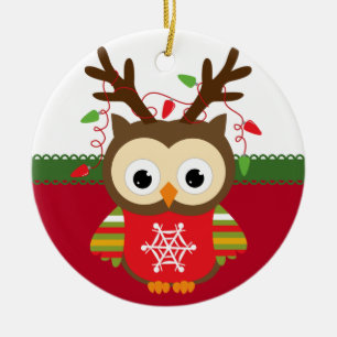 Personalized Owl Christmas Ornament