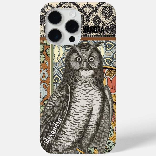 Personalized Owl Damask iPhone 5c case (Back)