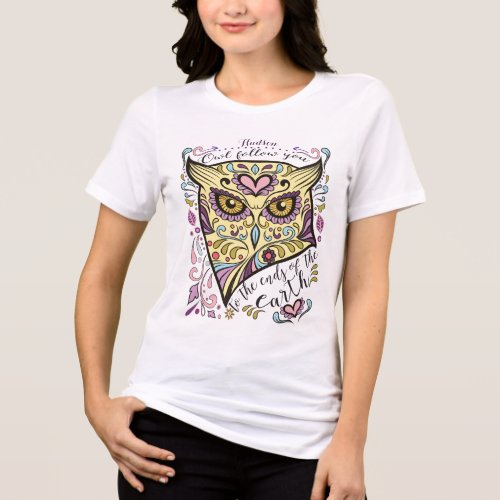 Personalized Owl Follow You Tri-Blend Shirt