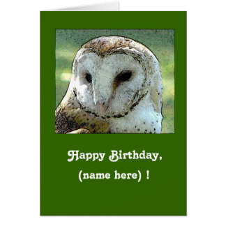 Personalized Owl Hooting Birthday Card