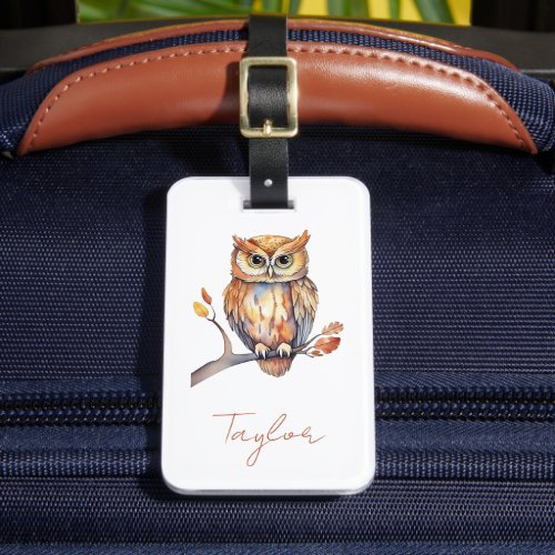 Personalized Owl Luggage Tag