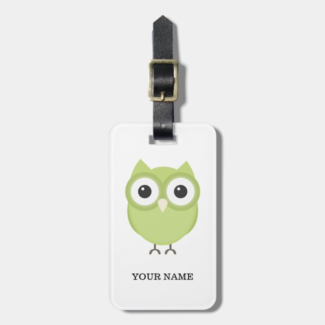 Personalized owl luggage tag (Front Vertical)
