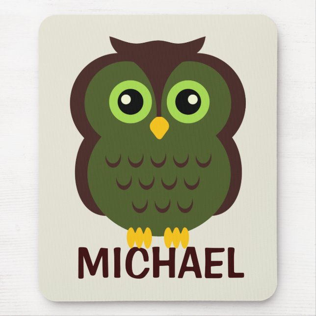 Personalized Owl Mousepad for Kids (Front)