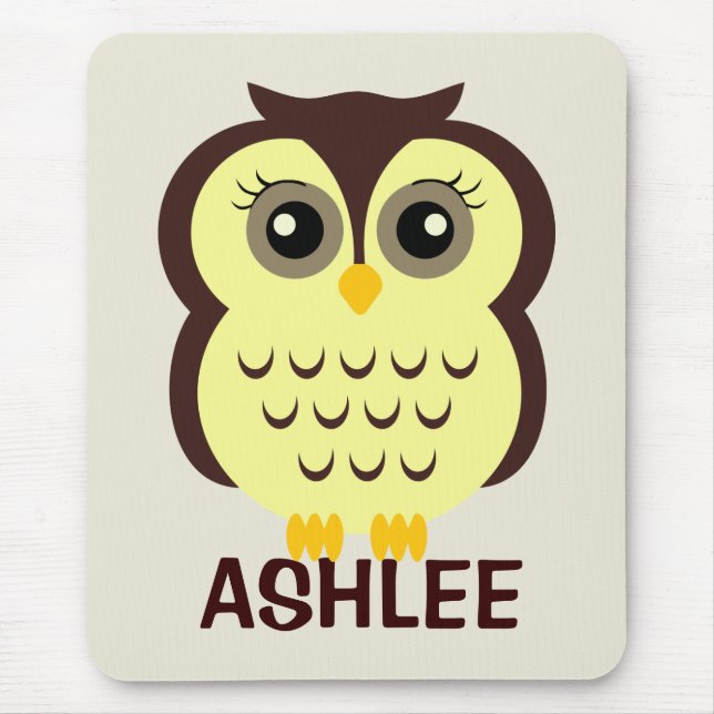 Personalized Owl Mousepad for Kids (Front)