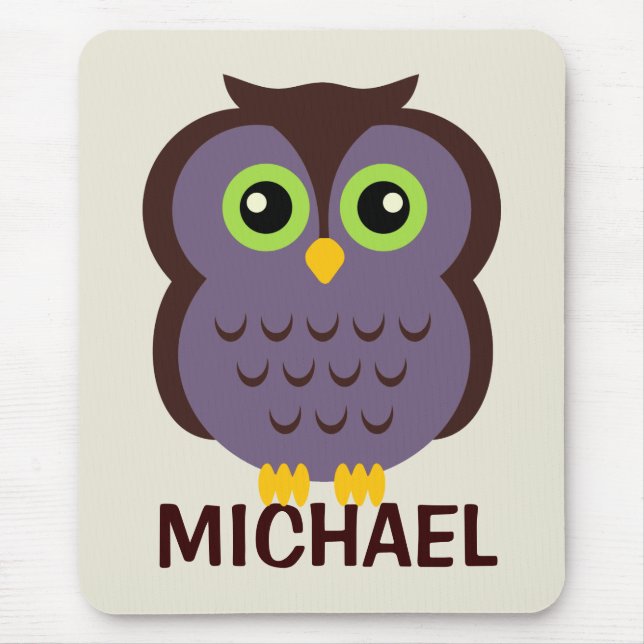 Personalized Owl Mousepad for Kids (Front)