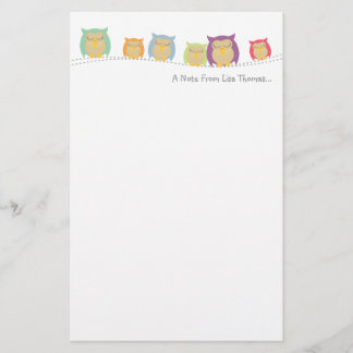 Personalized Owl Note Paper