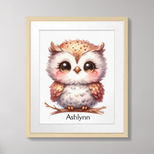 Personalized Owl Nursery Art Framed Art