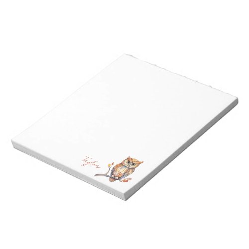 Personalized Owl Stationery Notepad