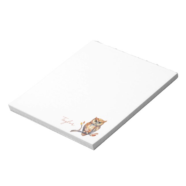 Personalized Owl Stationery Notepad (Rotated)