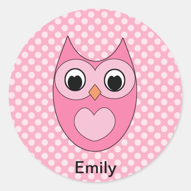 Personalized Owl Stickers for Kids (Front)