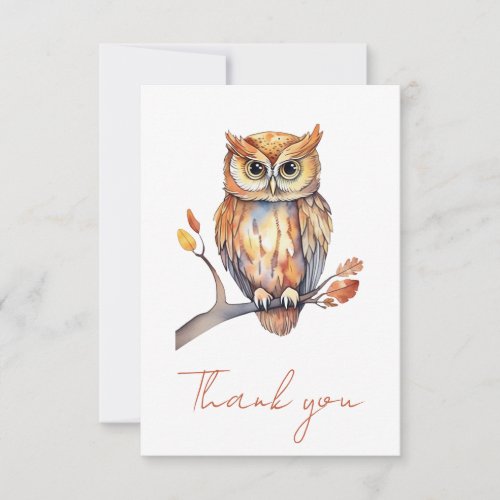 Personalized Owl Thank You Card