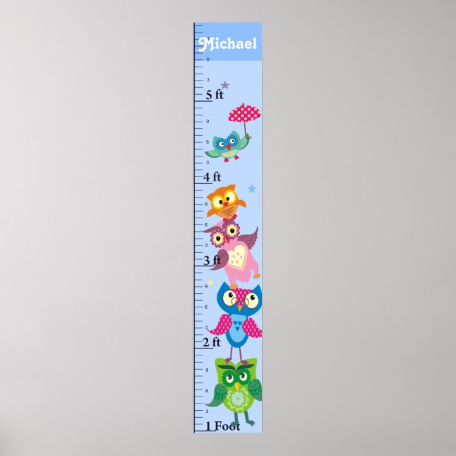 Personalized owls Growth Chart (Front)