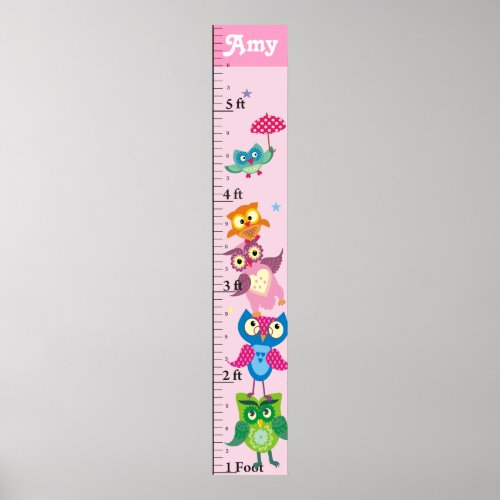 Personalized owls Growth Chart