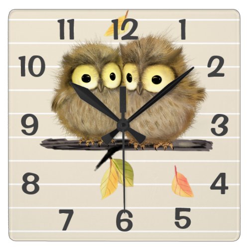 Personalized  Owls Wall Clock