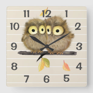 Personalized Owls Wall Clock