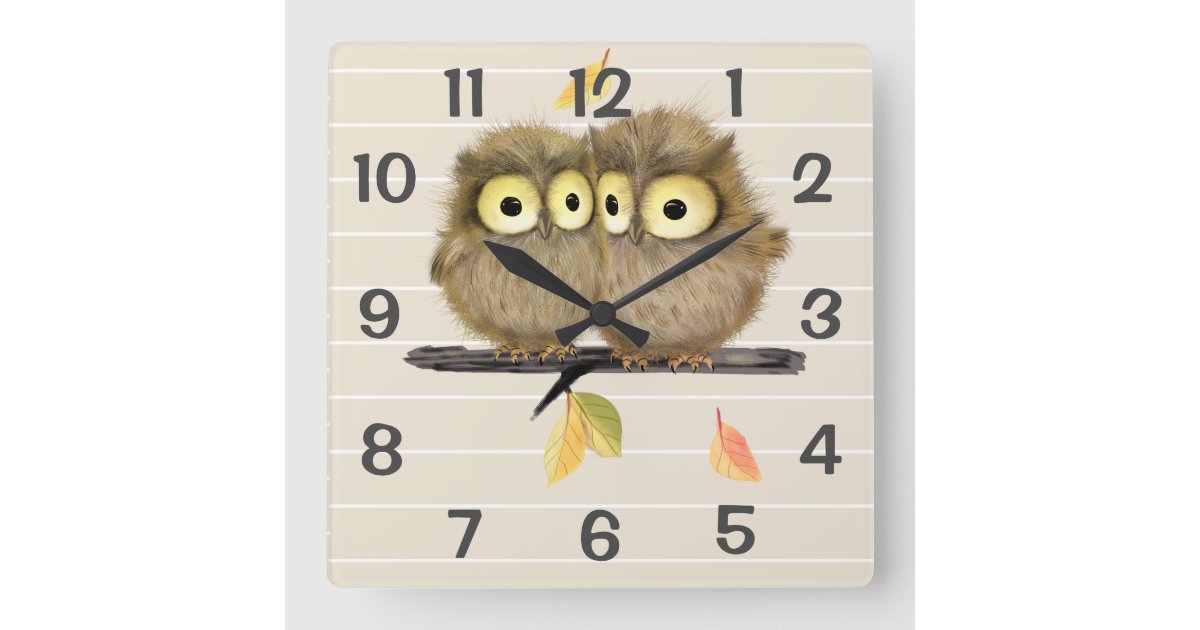 Personalized Owls Wall Clock 