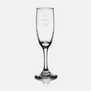 Personalized own message calligraphy etching champagne flute