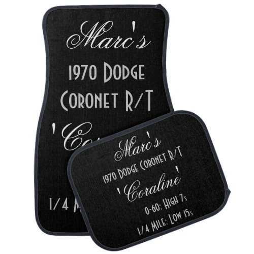 Personalized Owner And Car Names With Time Specs Car Floor Mat