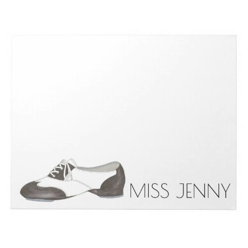 Personalized Oxford Tap Shoe Dance Teacher Notepad