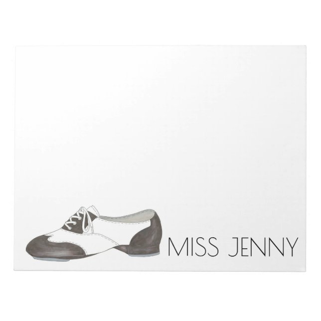 Personalized Oxford Tap Shoe Dance Teacher Notepad (Front)