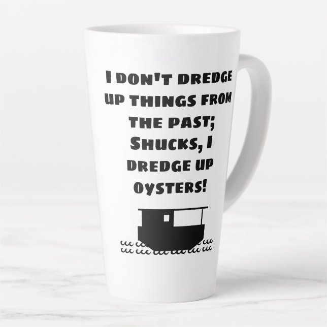 Personalized Oyster Fisherman's Latte Mug (Right Angle)