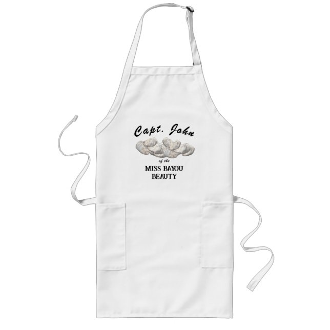Personalized Oyster Fisherman's Long Apron (Front)