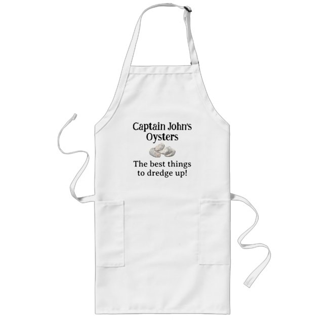 Personalized Oyster Fisherman's Long Apron (Front)