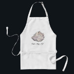 Personalized Oyster Watercolor Adult Apron<br><div class="desc">This oyster design was created in watercolor and ink. The pale yellow and purple hues of the oyster are simple, yet intricate. The bold ink outline contrasts well with the white background and pale colors of the shell, making the shell appear three dimensional. The design is minimalist so that the...</div>